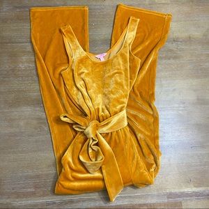 Lilly Pulitzer Gold Yellow Velvet Jumpsuit Small
